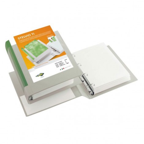Sei Raccoglitore Stelvio TI 4 anelli a D da 17mm, tasca trasparente interna, A4 - 21x29,7cm, dorso 3cm, colore blu  - 1pz