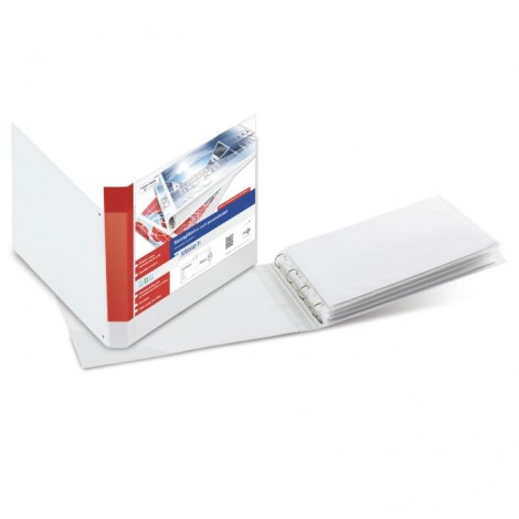 Sei Raccoglitore Stelvio TI 4 anelli a D da 25mm, tasca trasparente interna, A3 – 29,7x42cm, dorso 4cm, colore bianco – 1pz