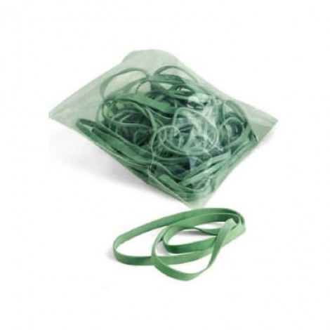 Siam Fettucce in gomma 100gr, busta con zip, Ø 80-100-120-150mm, taglio 8mm, colore verde  - Prezzo singolo, ord. minimo 10pz