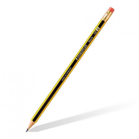 Staedtler Noris - Matita in grafite con gommino, fusto esagonale, resistente alla rottura, gradazione HB - Prezzo singolo, ord. minimo 12pz - 122-HB