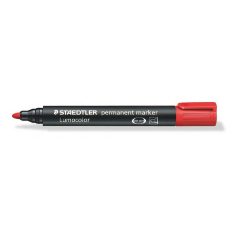 Staedtler Lumocolor 352-2 - Marcatore permanente con inchiostro a base d`alcool, punta sintetica, tratto 2mm, colore rosso - Prezzo singolo, ord. minimo 10pz - 352-2