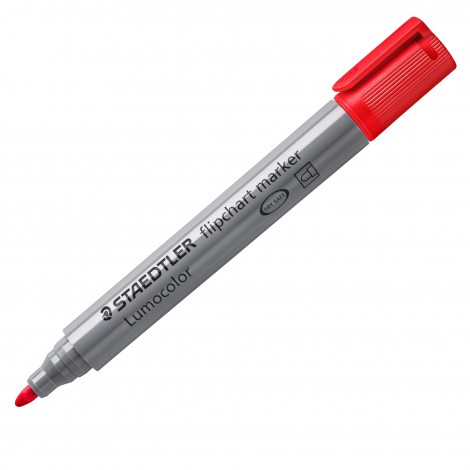 Staedtler Lumocolor 356 - Marcatore per lavagne in fogli, l`inchiostro non trapassa la carta, punta 2mm, colore rosso - Prezzo singolo, ord. minimo 10pz - 356-2
