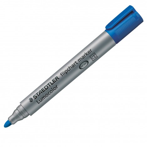 Staedtler Lumocolor 356 – Marcatore per lavagne in fogli, l`inchiostro non trapassa la carta, punta 2mm, colore blu – Prezzo singolo, ord. minimo 10pz – 356-3