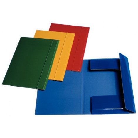 Esselte C46 - Cartellina a 3 lembi con elastico tondo, formato 26,5x35cm, cartone 550gr, dorso 5mm, colore giallo. Prezzo singolo, ord. minimo 5pz - 390346090