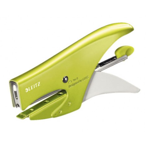 Leitz WOW 5547 – Cucitrice a pinza in metallo, punto chiuso, caricamento posteriore, profondita` di cucitura 49,5mm, utilizza punti 6/4 – 1pz – 5547-20-54