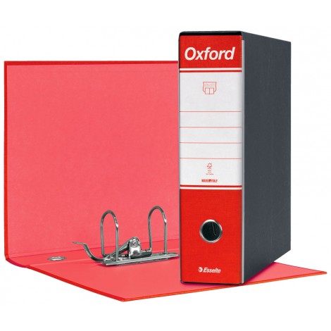 Esselte Registratore commerciale Oxford G83 d. 8cm rosso dotato di foro di presa - 1pz - 390783160