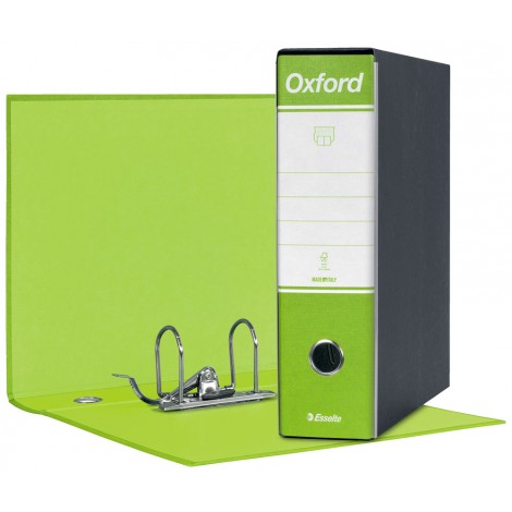 Esselte Registratore commerciale Oxford G83 d. 8cm verde lime dotato di foro di presa – 1pz –  390783600