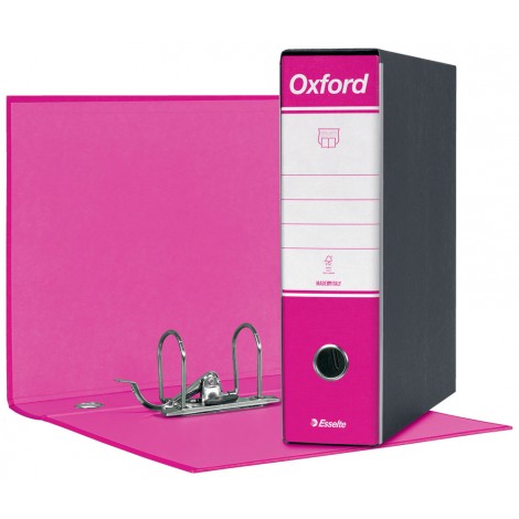Esselte Registratore commerciale Oxford G83 d. 8cm fucsia dotato di foro di presa - 1pz - 390783900