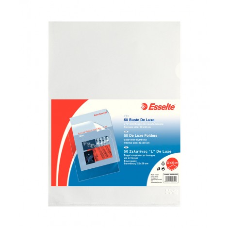 Esselte Cartelline Copy Safe a L in PPL, finitura a buccia d`arancia con lunetta laterale per facilitare l`inserimento o l`estrazione - 50pz - 395084000