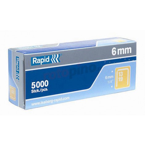 Rapid 13/4 - Graffe per graffatrici - Scatola 5000 punti in filo metallico robusto,lunghezza gamba 4mm - 1pz