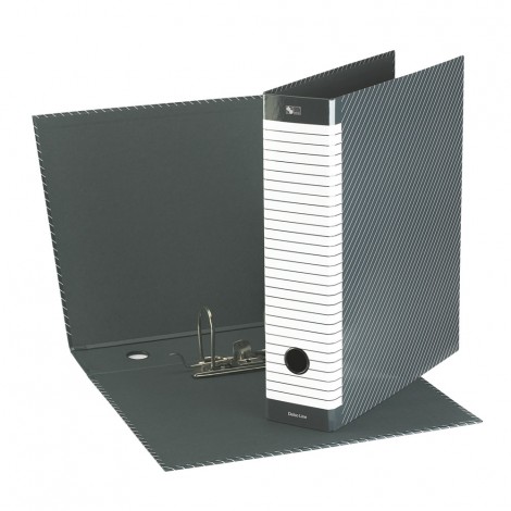 Esselte Registratore commerciale Delso line d. 8 cm dotato di foro di presa, portaetichetta sul dorso, chiusura a custodia, colore grigio – 1pz – 390713060