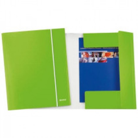 Leitz Wow – Cartellina a 3 lembi con elastico, cartone 80gr, 34,7×26,4cm, dorso 7mm, colore verde lime. Prezzo singolo, ord. minimo 5pz – 39830054