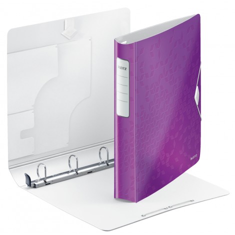Leitz Raccoglitori Active Wow 29,7x32cm d. 5,2cm viola a 4 anelli tondi da 30mm, chusura con elastico - 1pz - 42400162