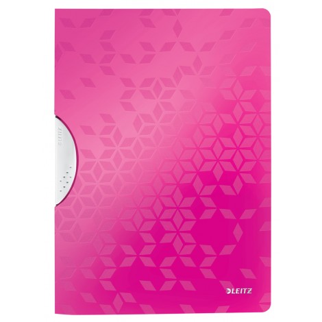 Leitz Wow - Cartellina con chiusura a clip, in PPL, formato 22x30cm, capacita` 30 fogli, dorso 8cm, colore fucsia metallizzato  - 1pz