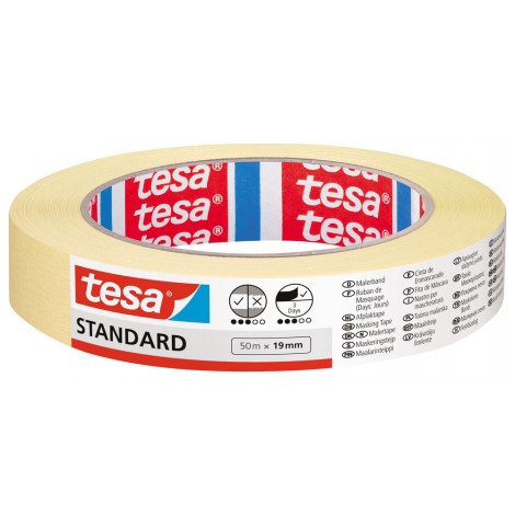 Tesa Nastro per schermatura in carta semi-crespata, rimovibile senza residui, 19mm x 50m, colore beige - Prezzo singolo, ord. minimo 16pz - 05085-00000-03