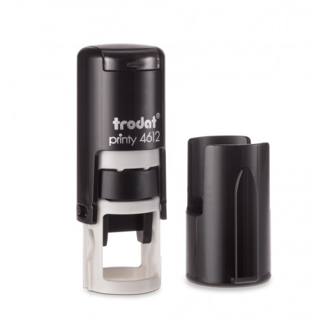Trodat Printy 4.0 - Timbro 4612 P2 tondo autoinchiostrante, dimensioni piastra Ø 12mm, climaticamente neutro e struttura in materiale plastico riciclato - 1pz - 91527