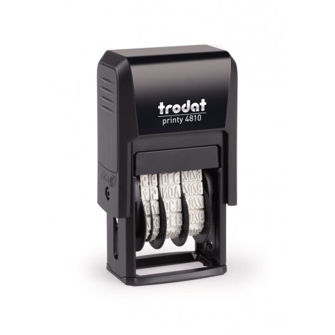 Trodat Printy - Timbro 4810 P2 datario autoinchiostrante, altezza caratteri 3,8mm, climaticamente neutro e struttura in materiale plastico riciclato - 1pz - 70383