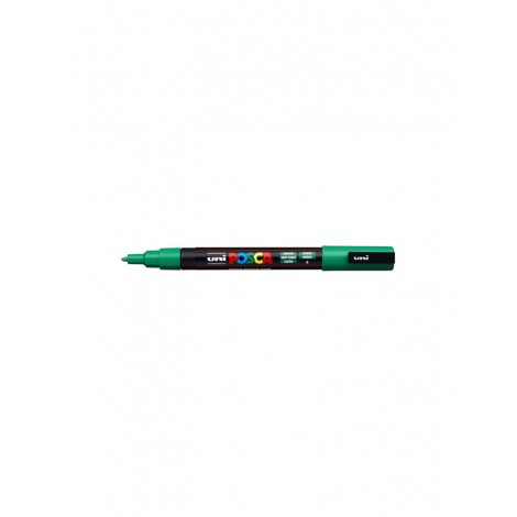 Uni Posca PC3M – Marcatore permanente a tempera con inchiostro pigmentato a base d`acqua, punta 1,3mm, colore verde – 1pz – M PC3M V