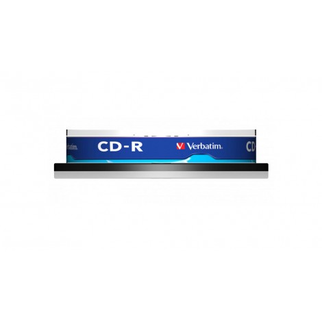 Verbatim 10 CD-R 700MB con velocità 52x e durata 80min con superficie extra protection ed uno strato di argento per prestazioni superiori, in campana