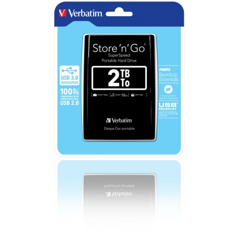 Verbatim Hard Disk STORE 'N' GO esterno 2.5" - 2TB, cavo USB 3.0 - 1pz