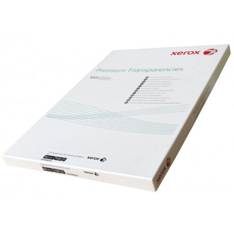 Xerox Lucidi trasparenti, formato A4, 100micron, 100 fogli (perfetta per lavagne luminose, proiettori, stampanti e fotocopiatrici laser, negativi per timbri) - 1pz