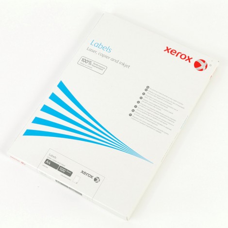 Xerox 1.600 Etichette adesive in fogli A4 bianche permanenti con angoli squadrati (105x37mm), 16 etichette per foglio - 100 fogli