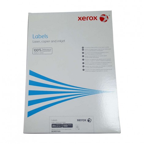 Xerox 800 Etichette adesive in fogli A4 bianche permanenti con angoli squadrati (105x71mm), 8 etichetta per foglio - 100 fogli
