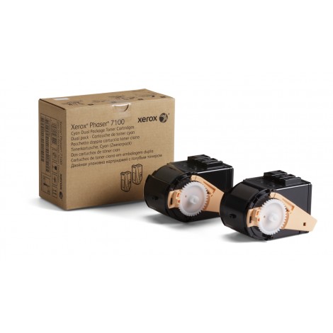 106R02602 toner twinpack ciano per Xerox PHASER 7100 (2x4.500pg) 1Conf.