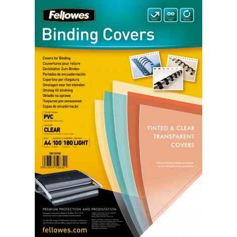 Fellowes Copertine in polipropilene, spessore 180my, formato A4 - 5375901