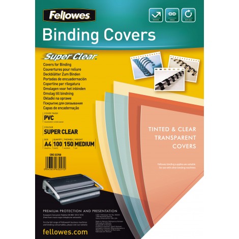 Fellowes Copertine in polipropilene, spessore 150my, formato A4 - 5376001
