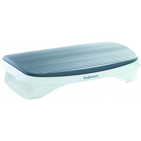 Fellowes Poggiapiedi I-SPIRE dal design moderno ed elegante, migliora la postura di piedi e gambe, non è richiesto il montaggio, colore bianco e grigio, 45x11cm - 1pz - 9361701