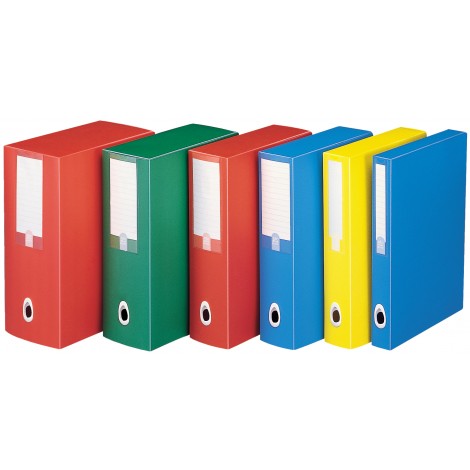 Fellowes Plus - Scatola progetti con chiusura a bottoni e porta etichetta, dorso 8cm, colore azzurro - Prezzo singolo, ord. minimo 5pz - U208AZ