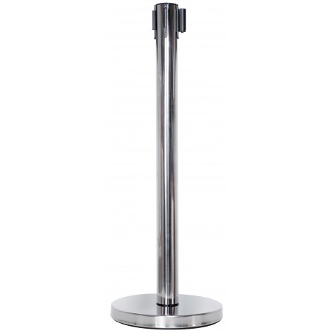 Kohinoor Colonnina delimitazione spazio cromata, altezza 90cm, completa di nastro rosso da 200x4,8cm - Prezzo singolo, ord. minimo 2pz - Y612CR480RO