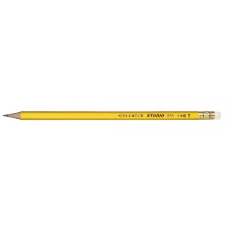 Kohinoor Studio - Matita in grafite con gommino, fusto esagonale, gradazione HB2 - 12pz - H555T
