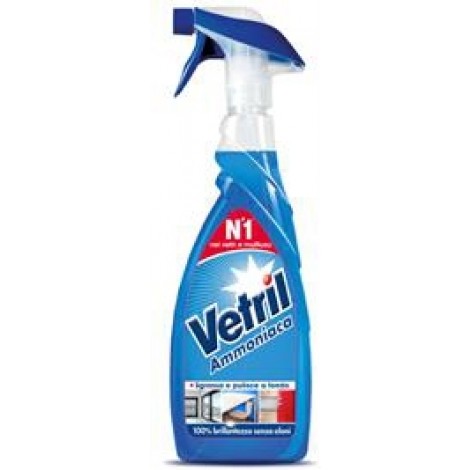 Vetril Ammoniaca spray multisuperficie igienizzante, 100% brillantezza senza aloni, 650ml - M2252