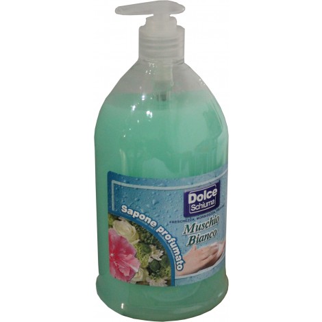 Dolce Schiuma Detergente liquido per mani, fragranza muschio bianco, dona morbidezza, freschezza e profumo, 1lt - SA200