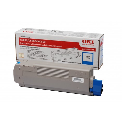 43865723 Toner ciano per Oki C 5850 (6.000pg) 1pz