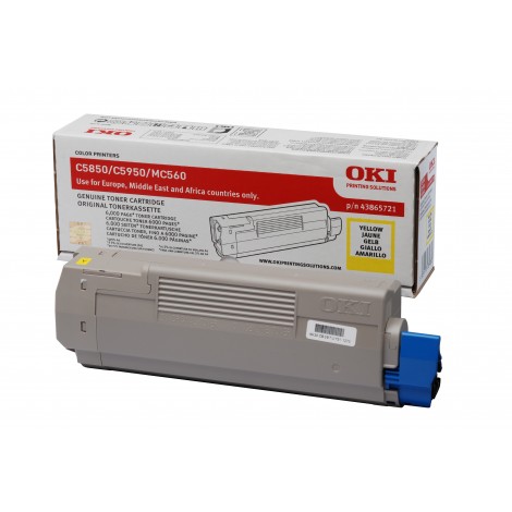 43865721 Toner giallo per Oki C 5850 (6.000pg) 1pz
