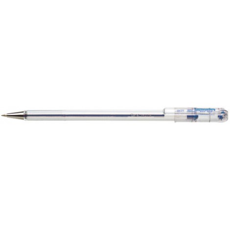 Pentel Super B – Penna a sfera con fusto trasparente, punta 0,7mm, colore blu – Prezzo singolo, ord. minimo 12pz – BK77-C