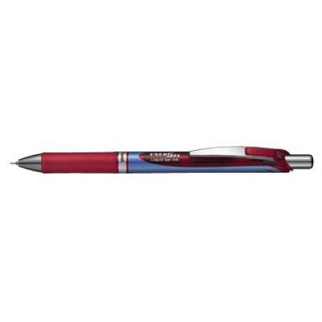 Pentel Energel XM – Penna roller ricaricabile, esente da cloruro di polivinile, non macchia, punta 0,5mm, colore rosso – Prezzo singolo, ord. minimo 12pz – BLN75-BO