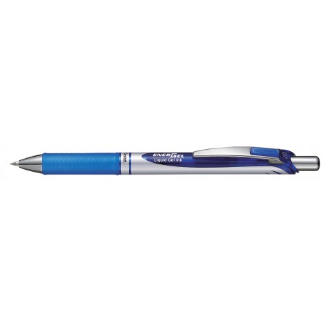 Pentel Energel XM Klick – Penna roller ricaricabile, esente da cloruro di polivinile, non macchia, punta 0,7mm, colore blu – Prezzo singolo, ord. minimo 12pz – BL77-CO