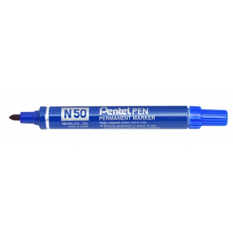 Pentel N50 – Marcatore permanente con inchiostro a base d`olio, punta 4,3mm, colore blu – Prezzo singolo, ord. minimo 12pz – N50-C
