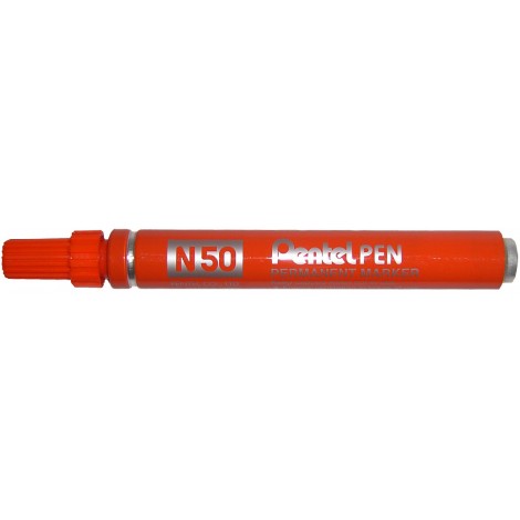 Pentel N50 – Marcatore permanente con inchiostro a base d`olio, punta 4,3mm, colore arancione – Prezzo singolo, ord. minimo 12pz – N50-F