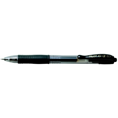 Pilot BL-G2 - Penna roller con inchiostro gel ricaricabile e livello d`inchiostro visibile, grip ergonomico, punta 0,7mm, colore nero - Prezzo singolo, ord. minimo 12pz - 001520