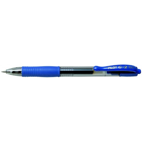 Pilot BL-G2 – Penna roller con inchiostro gel ricaricabile e livello d`inchiostro visibile, grip ergonomico, punta 0,7mm, colore blu – Prezzo singolo, ord. minimo 12pz – 001521