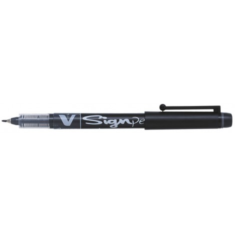 Pilot V-Signpen - Pennarello con punta in fibra con regolatore d`inchiostro, punta 2mm, tratto 0,6mm, colore nero - Prezzo singolo, ord. minimo 12pz - 001500