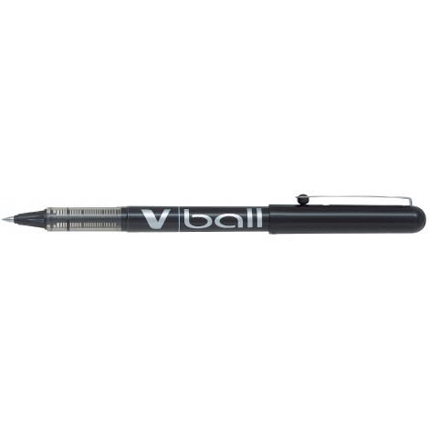 Pilot V Ball – Penna roller ad inchiostro liquido, punta 0,5mm, impugnatura in gomma, colore nero– Prezzo singolo, ord. minimo 12pz – 011210