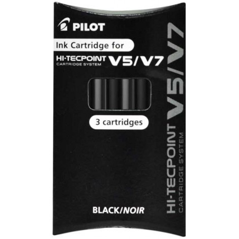 Pilot Hi-Tecpoint - Refill per penna roller Tecpoint V5-V7, colore nero  - 3pz - 040335