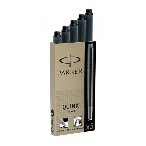 Parker Quink - Refill per stilografica, colore nero - 5pz - 1950382