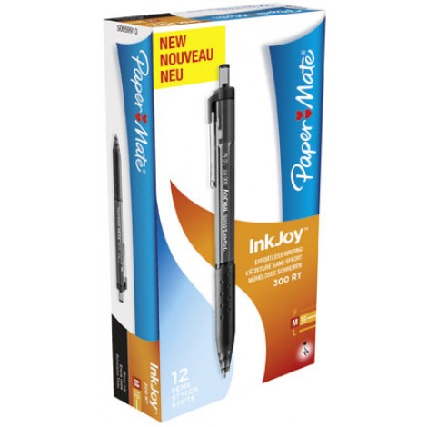 Papermate Inkjoy 300 - Penna a sfera con inchiostro ULV, tratto 1mm, colore nero - Prezzo singolo, ord. minimo 12pz - S0959910